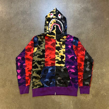 Load image into Gallery viewer, BAPE Mix Camo Shark Full Zip Hoodie
