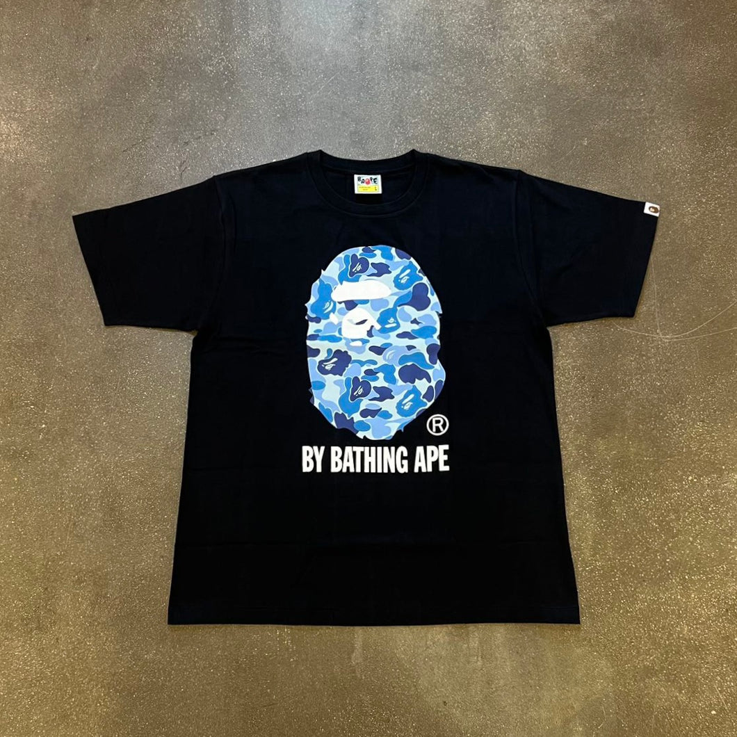 BAPE ABC Blue Camo Big Ape Head Black Tee