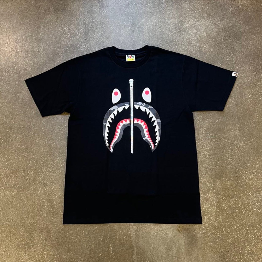 BAPE Black Camo Shark Tee