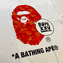 Load image into Gallery viewer, Bape XXV Anniversary Big Ape Fire Camo White Tee
