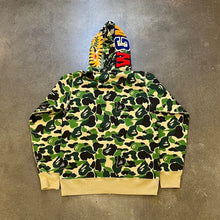 Load image into Gallery viewer, BAPE ABC Green Camo Shark Full Zip Hoodie
