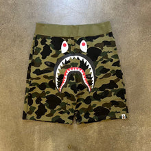 Load image into Gallery viewer, Bape Green Camo Shark Shorts
