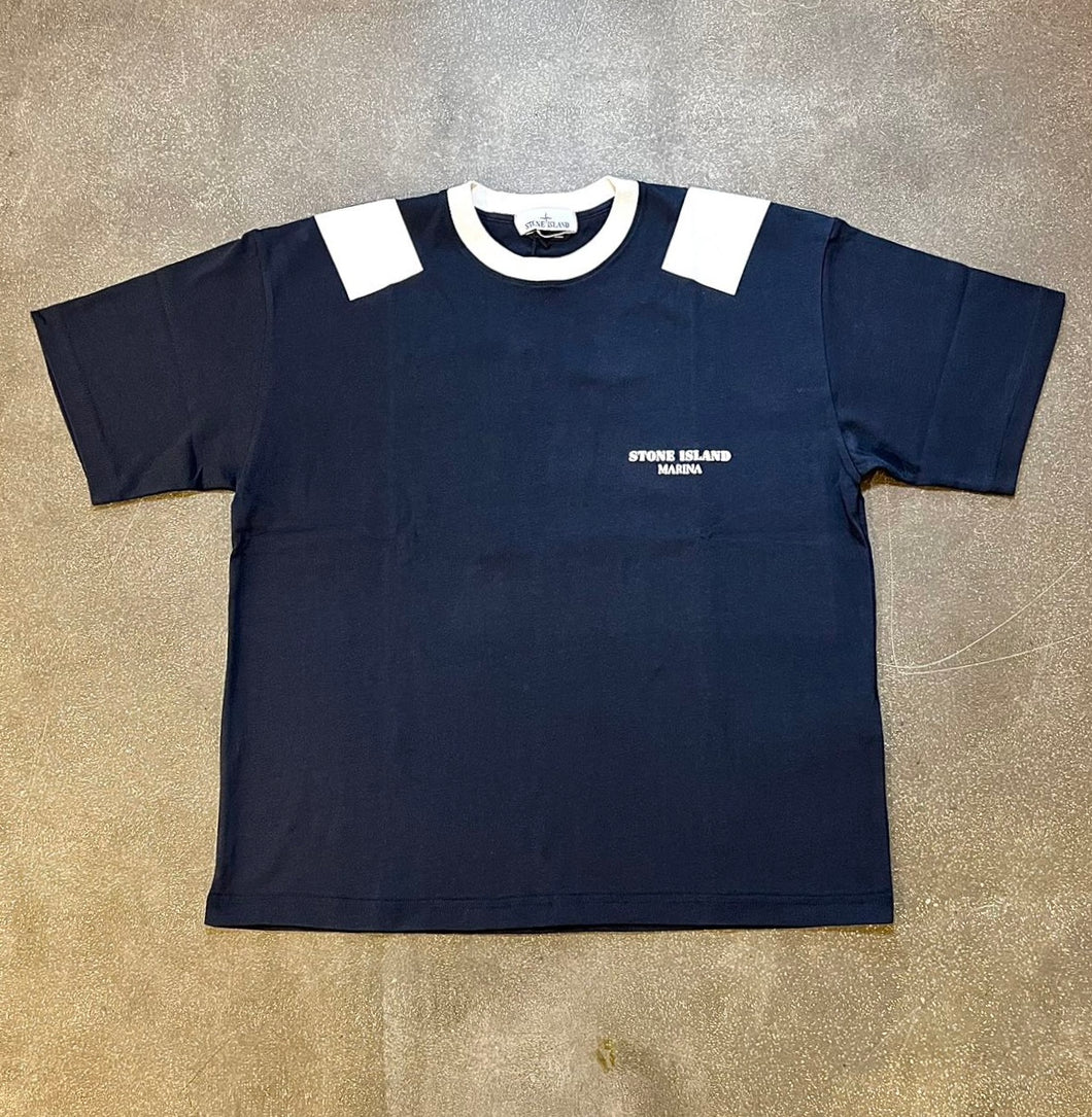 STONE ISLAND NAVY PRINT TEE