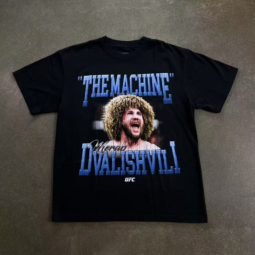 Pacsun UFC Sphere Merab Dvalishvili The Machine Oversized Black T-Shirt