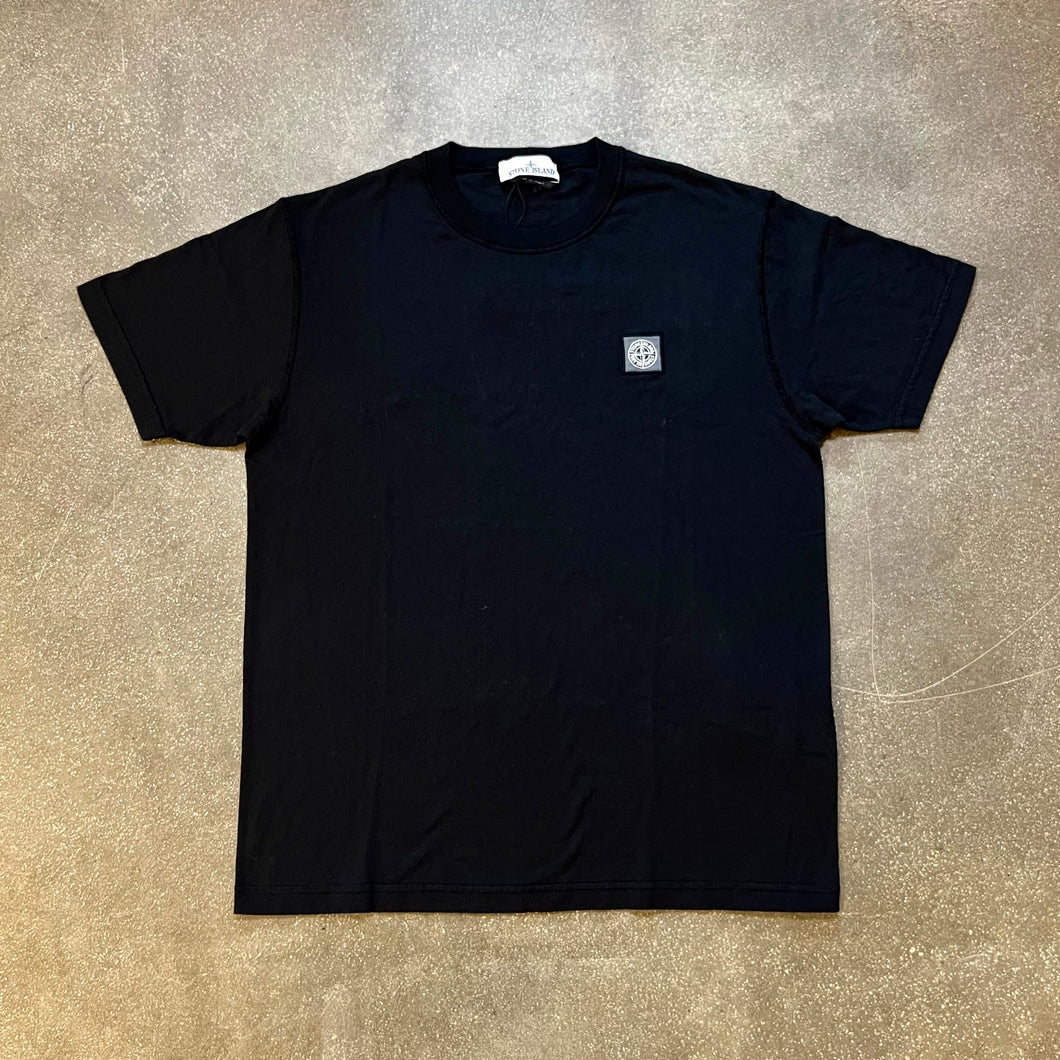 STONE ISLAND Black Logo Tee