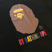 Load image into Gallery viewer, Bape Classic Big Ape Head Multi-color Black Tee
