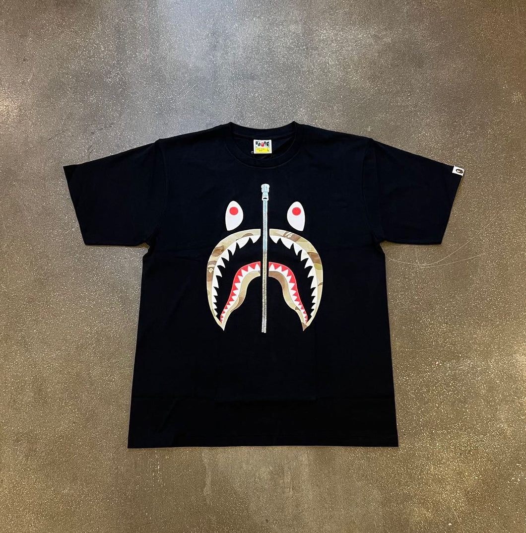 Bape Shark Desert Camo Black Tee