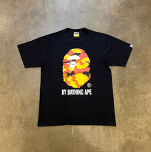 Load image into Gallery viewer, Bape Classic Ape Head Red Yellow Camo Black Tee￼
