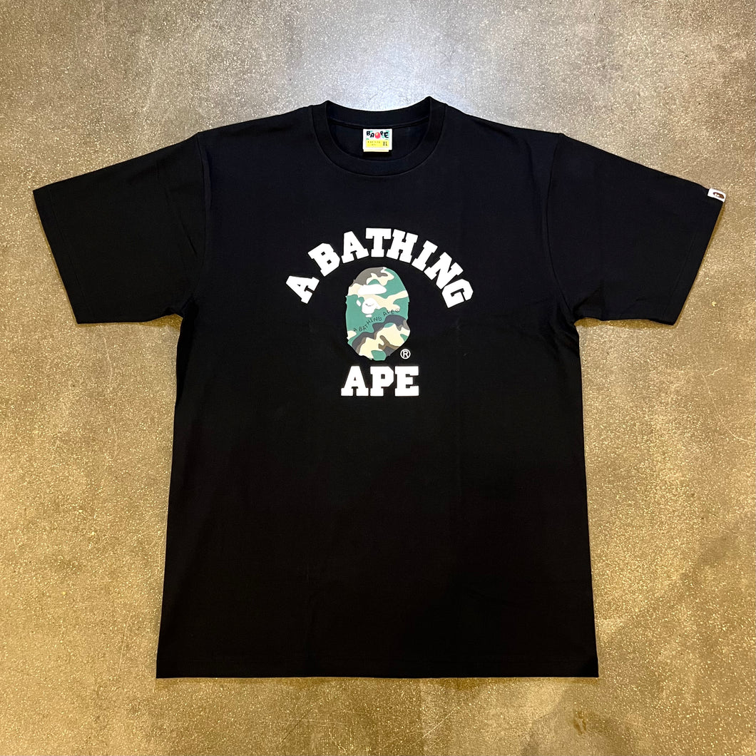 BAPE Honeycomb Camo College Tee Black/Green