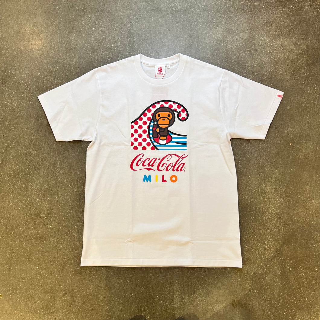 BAPE x Coca Cola Milo Surfing Tee White